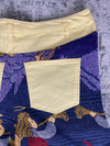 Pantalon baggy en tapisserie design unique vintage fait main upcyclé retravaillé taille 36US n•414