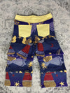 Pantalon baggy en tapisserie design unique vintage fait main upcyclé retravaillé taille 36US n•414