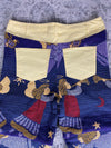 Pantalon baggy en tapisserie design unique vintage fait main upcyclé retravaillé taille 36US n•414