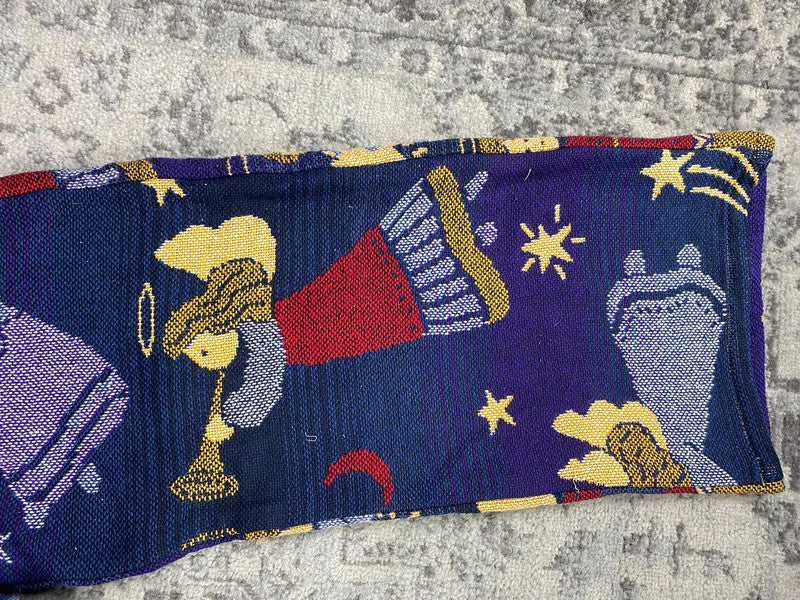 Pantalon baggy en tapisserie design unique vintage fait main upcyclé retravaillé taille 36US n•414