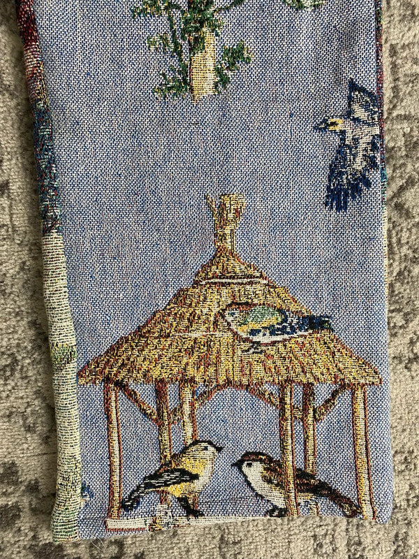 Pantalon baggy en tapisserie design unique vintage fait main upcyclé retravaillé taille M n•416