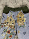 Pantalon baggy en tapisserie design unique vintage fait main upcyclé retravaillé taille M n•416
