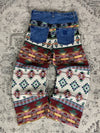 Pantalon baggy en tapisserie design unique vintage fait main upcyclé retravaillé taille M n•418