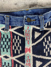 Pantalon baggy en tapisserie design unique vintage fait main upcyclé retravaillé taille M n•418