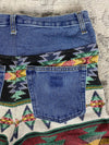 Pantalon baggy en tapisserie design unique vintage fait main upcyclé retravaillé taille M n•418