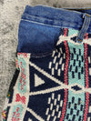 Pantalon baggy en tapisserie design unique vintage fait main upcyclé retravaillé taille M n•418
