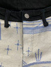 Pantalon baggy en tapisserie design unique vintage fait main upcyclé retravaillé taille L n•419