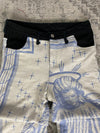 Pantalon baggy en tapisserie design unique vintage fait main upcyclé retravaillé taille L n•419