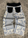 Pantalon baggy en tapisserie design unique vintage fait main upcyclé retravaillé taille L n•419
