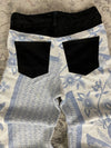 Pantalon baggy en tapisserie design unique vintage fait main upcyclé retravaillé taille L n•419