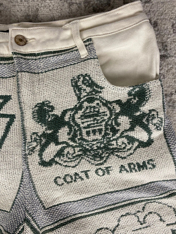 Pantalon baggy en tapisserie design unique vintage fait main upcyclé retravaillé taille M n•420