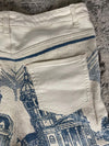 Pantalon baggy en tapisserie design unique vintage fait main upcyclé retravaillé taille M n•420