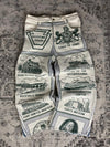 Pantalon baggy en tapisserie design unique vintage fait main upcyclé retravaillé taille M n•420