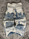 Pantalon baggy en tapisserie design unique vintage fait main upcyclé retravaillé taille M n•420