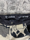 Pantalon baggy en tapisserie design unique vintage fait main upcyclé retravaillé taille M n•421