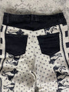 Pantalon baggy en tapisserie design unique vintage fait main upcyclé retravaillé taille M n•421