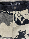 Pantalon baggy en tapisserie design unique vintage fait main upcyclé retravaillé taille M n•421