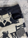 Pantalon baggy en tapisserie design unique vintage fait main upcyclé retravaillé taille M n•421