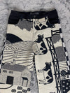 Pantalon baggy en tapisserie design unique vintage fait main upcyclé retravaillé taille M n•421