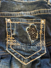 Jupe dentelle y2k custom handmade grunge goth emo skirt jean taille S n•325