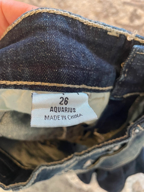 Jupe dentelle y2k custom handmade grunge goth emo skirt jean taille S n•325