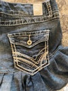 Jupe dentelle y2k custom handmade grunge goth emo skirt jean taille S n•327