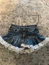 Jupe dentelle y2k custom handmade grunge goth emo skirt jean taille S n•327
