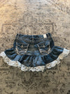 Jupe dentelle y2k custom handmade grunge goth emo skirt jean taille S n•327