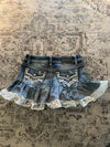 Jupe dentelle y2k custom handmade grunge goth emo skirt jean taille S n•328