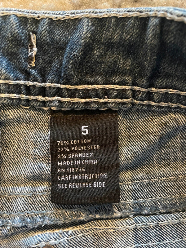 Jupe dentelle y2k custom handmade grunge goth emo skirt jean taille S n•328