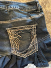 Jupe dentelle y2k custom handmade grunge goth emo skirt jean taille L n•329