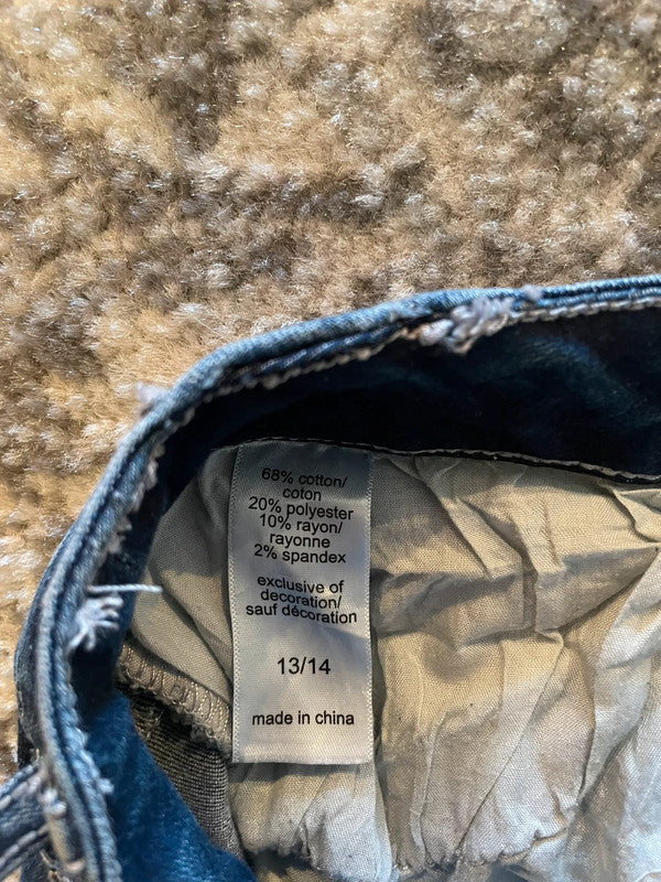 Jupe dentelle y2k custom handmade grunge goth emo skirt jean taille L n•329