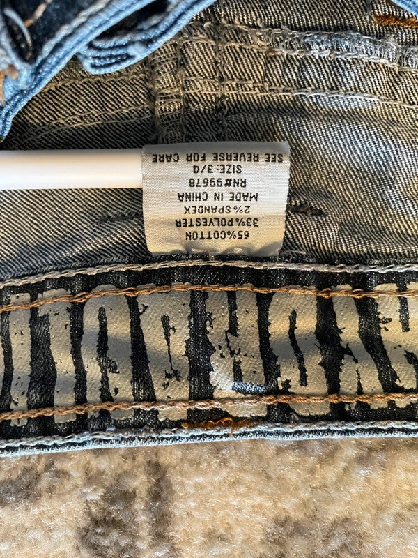 Jupe dentelle y2k custom handmade grunge goth emo skirt jean taille S n•330