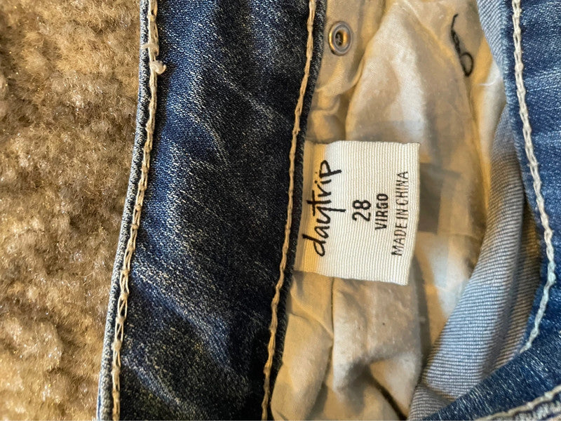 Jupe dentelle y2k custom handmade grunge goth emo skirt jean taille M n•331