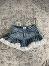 Jupe dentelle y2k custom handmade grunge goth emo skirt jean taille M n•331