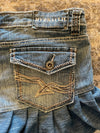 Jupe dentelle y2k custom handmade grunge goth emo skirt jean taille L n•334