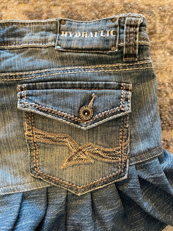 Jupe dentelle y2k custom handmade grunge goth emo skirt jean taille L n•334