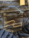 Jupe dentelle y2k custom handmade grunge goth emo skirt jean taille XL n•336