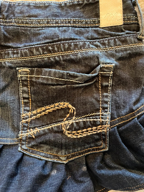 Jupe dentelle y2k custom handmade grunge goth emo skirt jean taille XL n•336