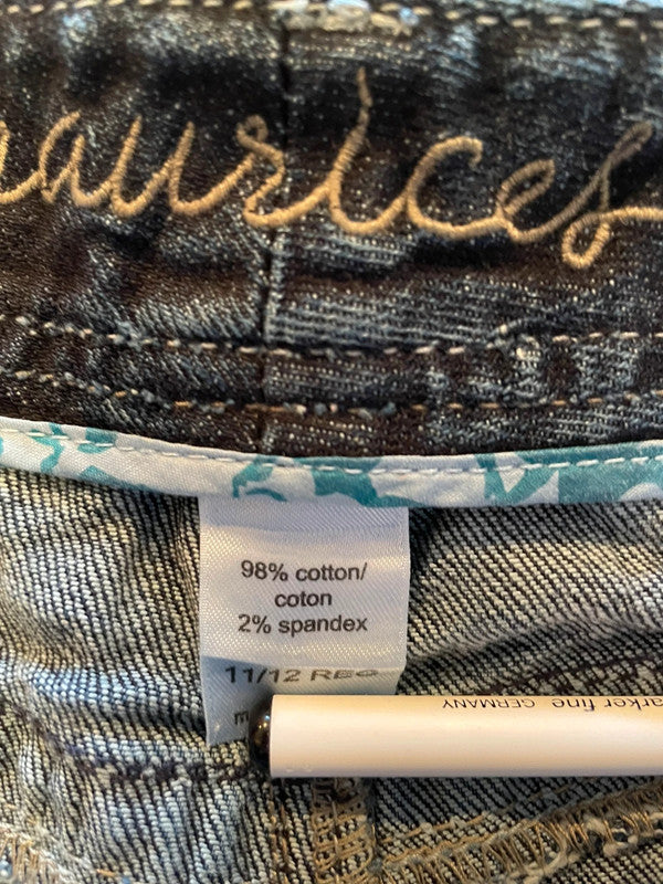 Jupe dentelle y2k custom handmade grunge goth emo skirt jean taille XL n•336