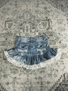Jupe dentelle y2k custom handmade grunge goth emo skirt jean taille S n•337