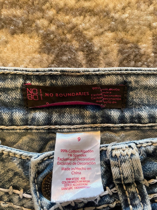 Jupe dentelle y2k custom handmade grunge goth emo skirt jean taille S n•337