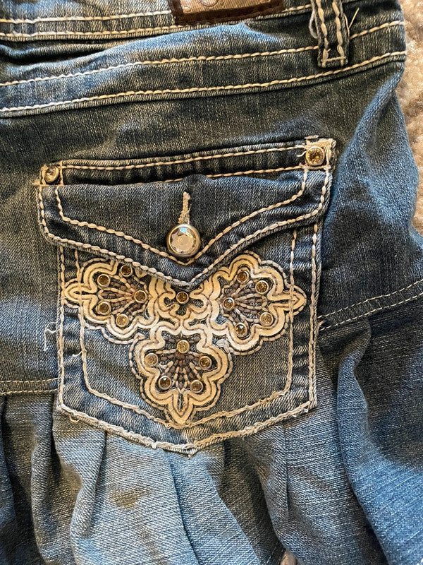 Jupe dentelle y2k custom handmade grunge goth emo skirt jean taille M n•339