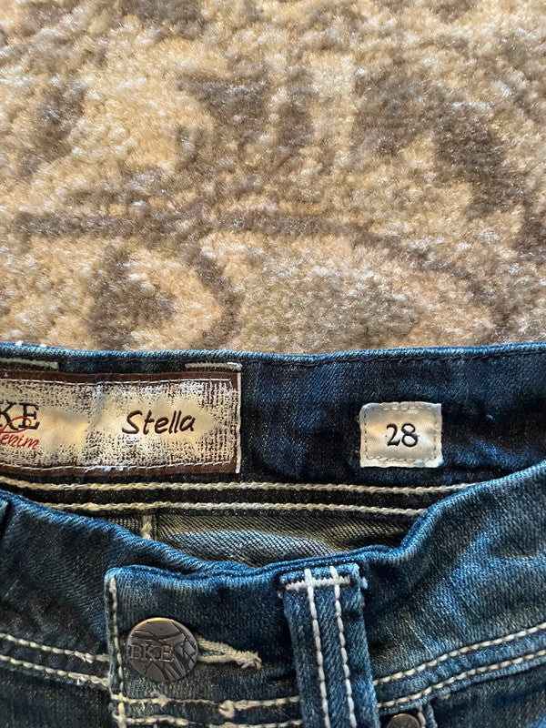 Jupe dentelle y2k custom handmade grunge goth emo skirt jean taille S n•340