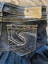 Jupe dentelle y2k custom handmade grunge goth emo skirt jean taille S n•341
