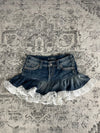 Jupe dentelle y2k custom handmade grunge goth emo skirt jean taille S n•341
