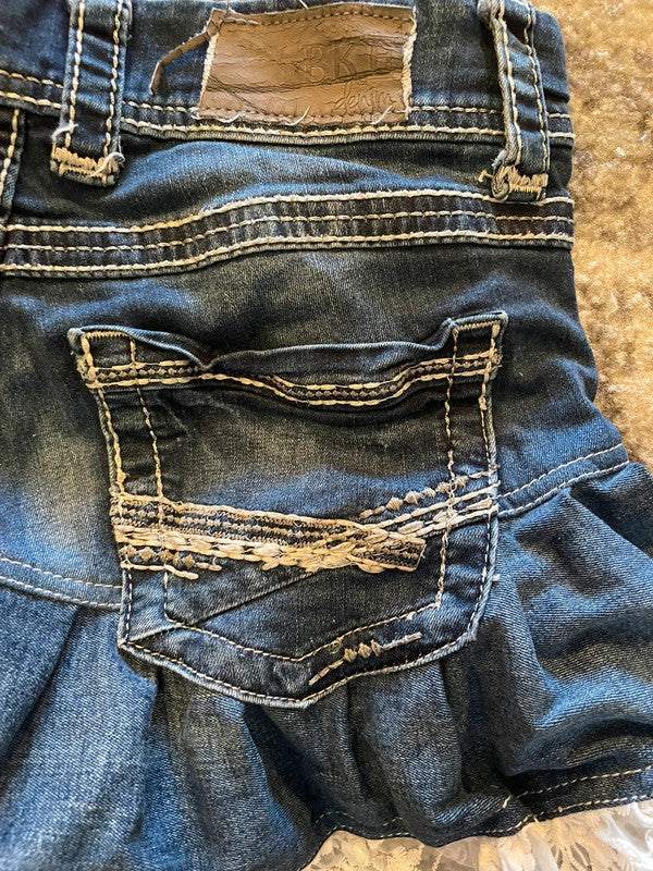 Jupe dentelle y2k custom handmade grunge goth emo skirt jean taille S n•344