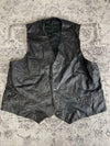 Veste en cuir sans manche style motard handmade streetwear y2k peinture moto XL n•383