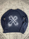 Sweat pull skater handmade streetwear style goth emo alt y2k peinture crewneck hiphop XL n•385