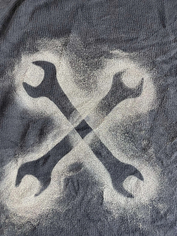 Sweat pull skater handmade streetwear style goth emo alt y2k peinture crewneck hiphop XL n•385